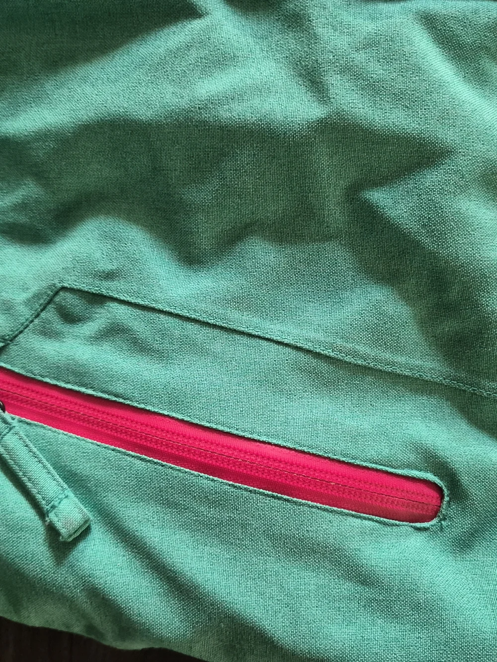 Volcom Girls' Teal Hooded Raincoat with Zip Pockets Size L